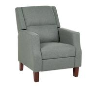 Beliani Recliner Chair EGERSUND With Footrest Fabric Light Green, Green
