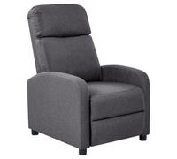 Beliani Recliner Chair Eminence Faux Linen Dark Grey