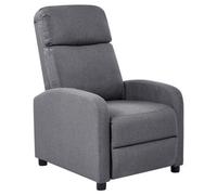 Recliner Chair EMINENCE Faux Linen Grey