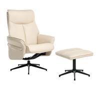 Beliani Recliner Chair ERATO Faux Leather Light Beige, Black