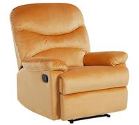 Beliani Recliner Chair Eslov Velvet Mustard