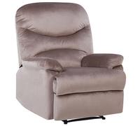 Beliani Recliner Chair Eslov Velvet Taupe Beige