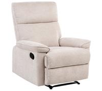 Beliani Recliner Chair Everton With Footrest Fabric Beige