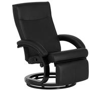 Beliani Recliner Chair MIGHT With Footrest Faux Leather Black, Black