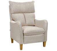 Beliani Recliner Chair Royston With Footrest Fabric Beige