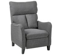 Beliani Recliner Chair Royston With Footrest Fabric Grey
