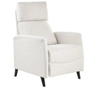Beliani Recliner Chair Selvik With Footrest Fabric Off-White
