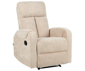 Beliani Recliner Chair Somero With Footrest Fabric Beige