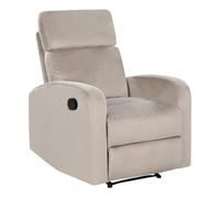 Beliani Recliner Chair Verdal With Footrest Velvet Taupe