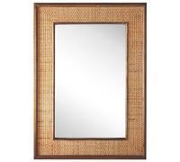 Beliani Rectangular Wall Mirror Light Brownen Frame 54 x 74 cm Bamboo Basket Weave Iguala