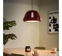 Beliani Red Gloss Metal Pendant Lamp Modern Vintage Inspired, W32 X H150Cm