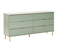 Beliani Retro 6 Drawer Chest Walpole Green