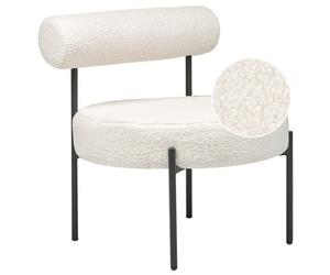 Beliani Retro Armchair Alpha Boucle White