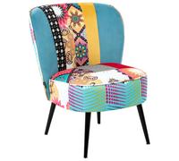 Beliani Retro Armchair Voss Fabric Blue