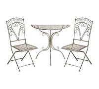 Beliani Retro Bistro Set Nurra Metal Grey