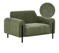 Beliani Retro Corduroy Armchair Green Askim