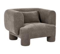 Beliani Retro Fabric Armchair Brown Hogbo