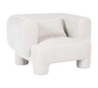 Beliani Retro Fabric Armchair White Hogbo