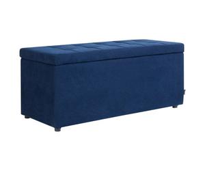 Beliani Retro Fabric Ottoman Navy Blue Orem