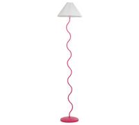 Beliani Retro Floor Lamp Jikawo Metal Pink