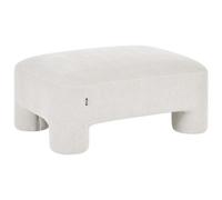 Beliani Retro Ottoman Hogbo Fabric White