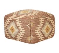 Beliani Retro Pouffe Beel Jute Multicolour
