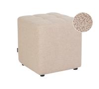 Beliani Retro Pouffe Kansas Boucle Beige