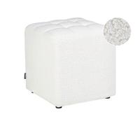 Beliani Retro Pouffe Kansas Boucle White