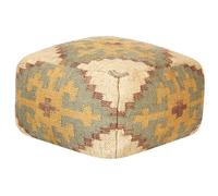 Beliani Retro Pouffe Saron Jute Multicolour