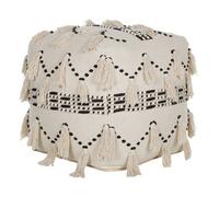 Beliani Retro Pouffe Thondi Cotton Beige