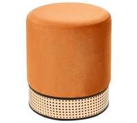 Beliani Retro Pouffe Yankton Velvet Orange