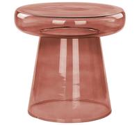 Beliani Retro Side Table Caldera Glass Red