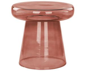 Beliani Retro Side Table Caldera Glass Red