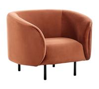 Beliani Retro Velvet Armchair Orange Loen