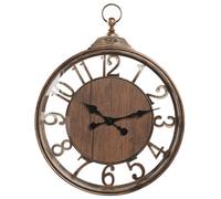 Beliani Retro Wall Clock Alcoba Brown