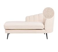 Beliani Right-Hand Chaise Lounge Allier Boucle Light Beige