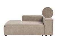 Beliani Right-Hand Chaise Longue Ardal Corduroy Light Brown
