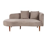 Beliani Right Hand Velvet Chaise Lounge Taupe Chaumont, Multi
