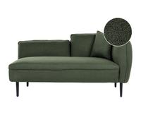 Beliani Right-Hand Chaise Longue Chevannes Boucle Dark Green
