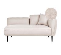 Beliani Right Hand Boucle Chaise Lounge Light Beige Chevannes, Brown