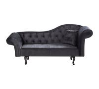 Beliani Right-Hand Chaise Longue Lattes Ii With Cushion Velvet Black