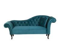 Beliani Right-Hand Chaise Longue Lattes Velvet Teal