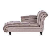 Beliani Right-Hand Chaise Longue Lormont Fabric Taupe