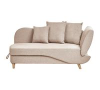 Beliani Right-Hand Chaise Longue Meri Faux Linen Light Brown With Storage
