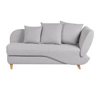Beliani Right Hand Fabric Chaise Lounge With Storage Light Grey Meri Ii, Grey