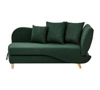 Beliani Right-Hand Chaise Longue Meri With Storage Faux Linen Green