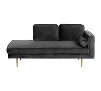 Beliani Right-Hand Chaise Longue Miramas Velvet Black