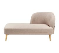Beliani Right-Hand Chaise Lounge Tanlay Fabric Light Brown