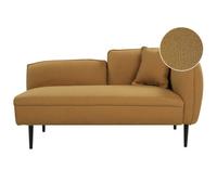 Beliani Right Hand Boucle Chaise Lounge Mustard Chevannes, Yellow