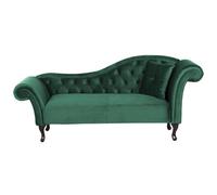 Beliani Right-Hand Chaise Lounge Lattes Velvet Dark Green